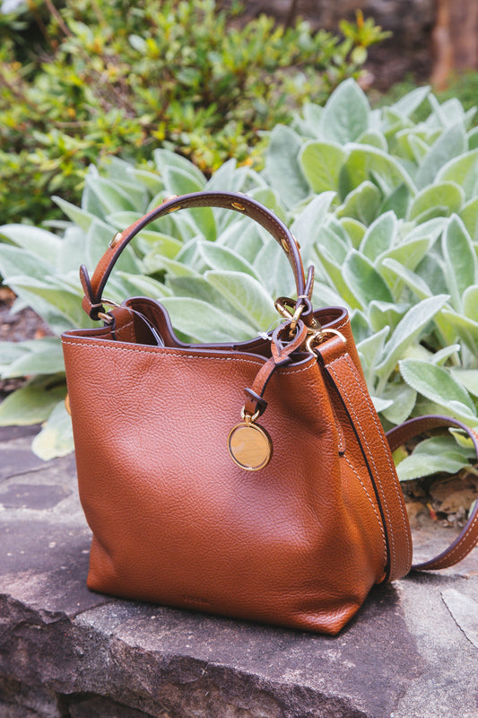  Jessie Small Bucket Handbag, Medium Brown | Fossil
