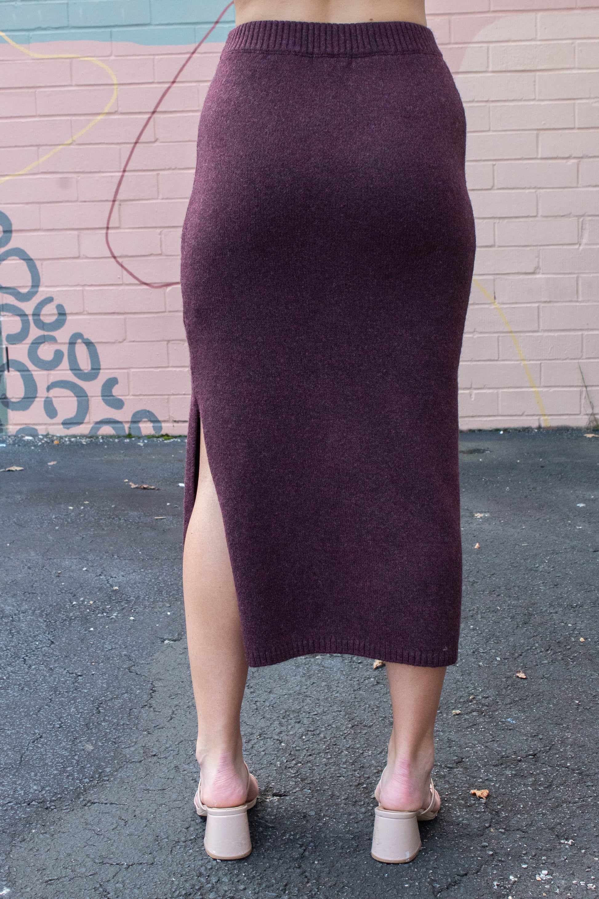  Remy Knit Skirt, Wine | Steve Madden