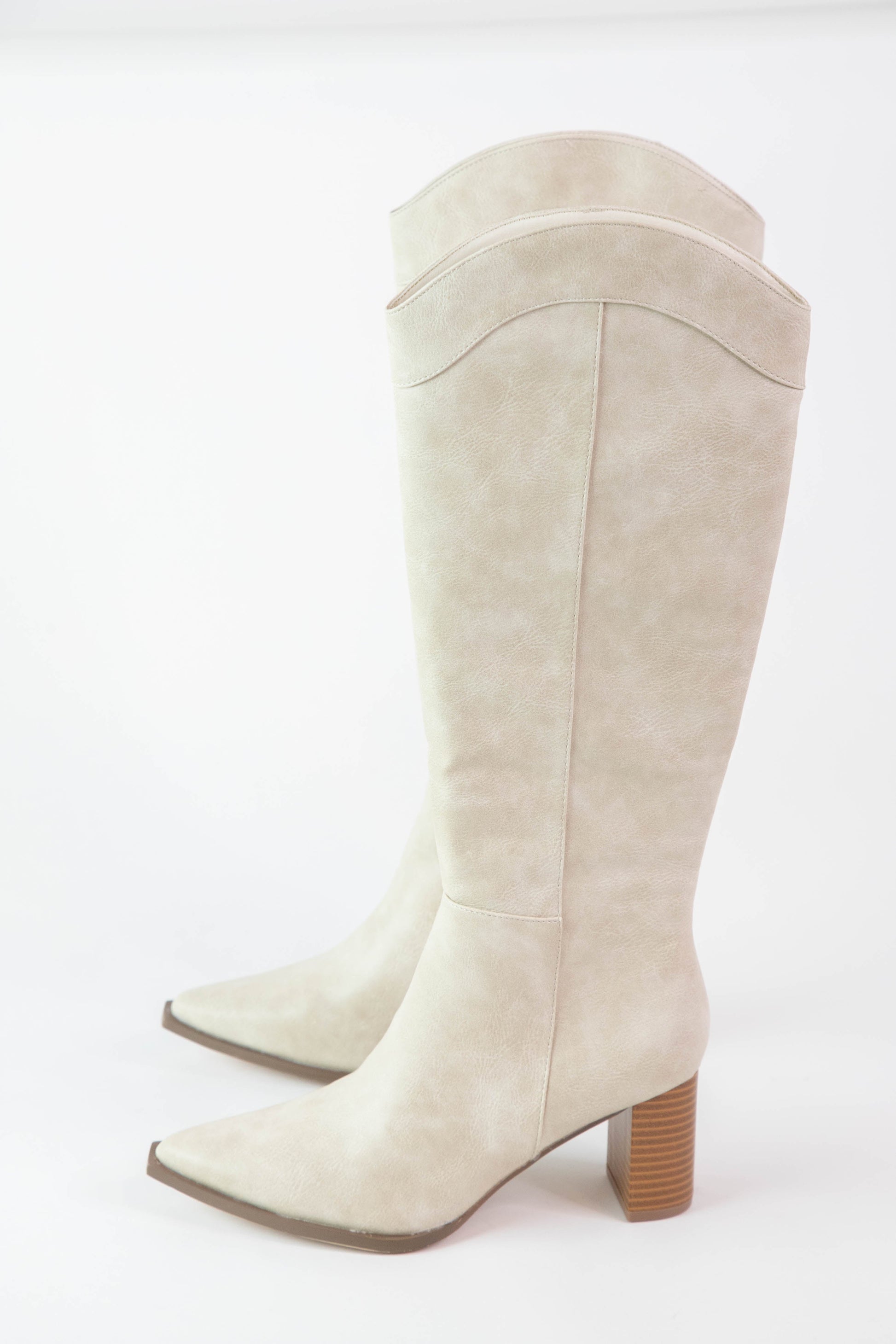  Bonnye Tall Pointed Toe Boot, Ivory | Coconuts By Matisse