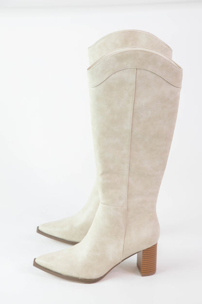  Bonnye Tall Pointed Toe Boot, Ivory | Coconuts By Matisse