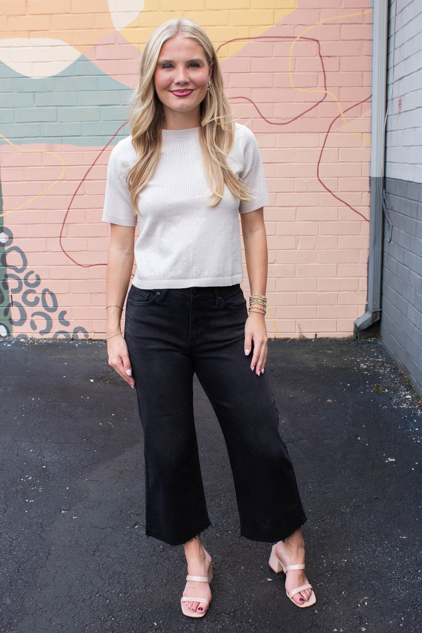  Sparkle Sequin Sweater, Mother Of Pearl | Sanctuary