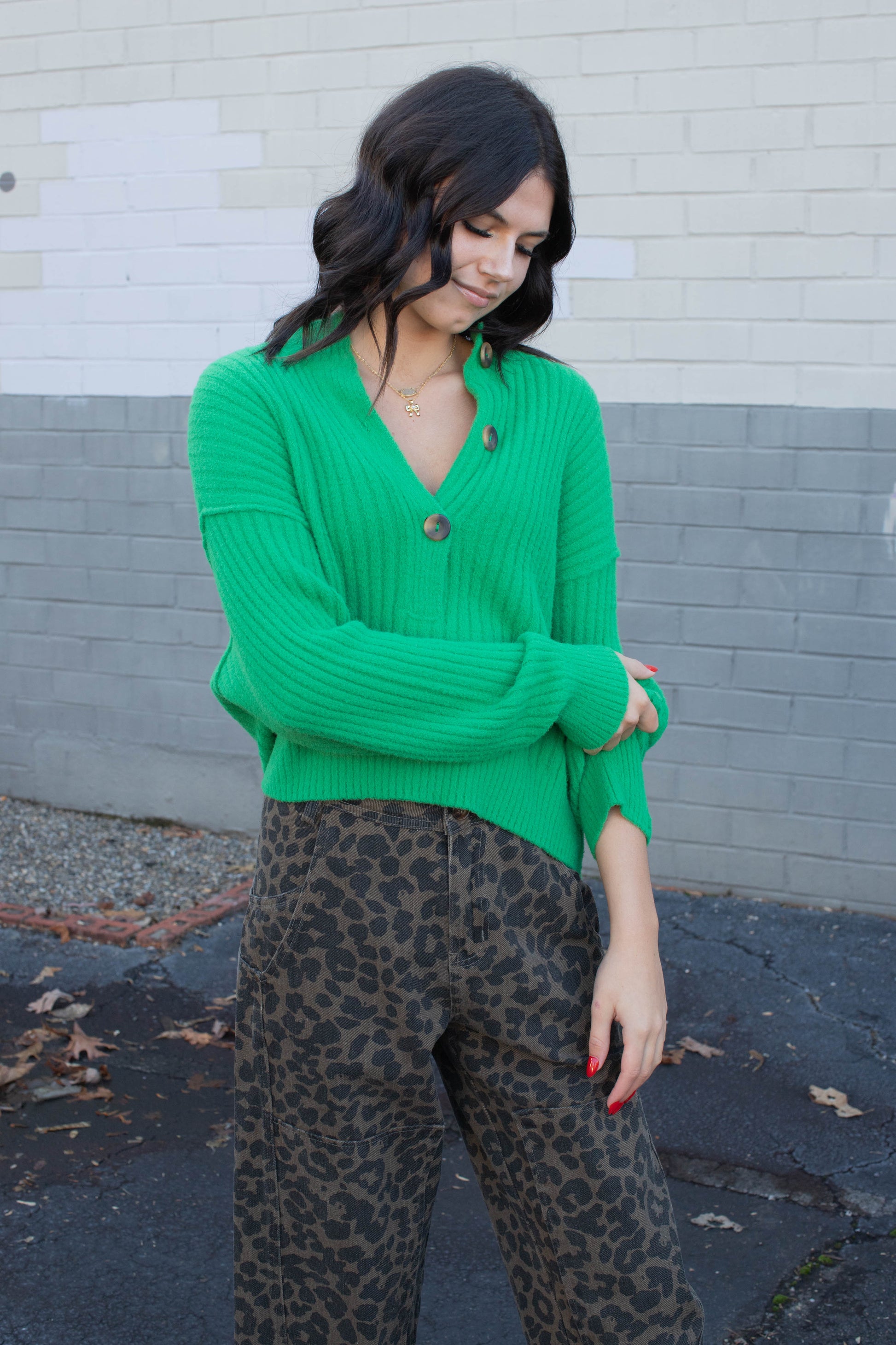  Aurelie Twill Barrel Pants, Mocha Leopard