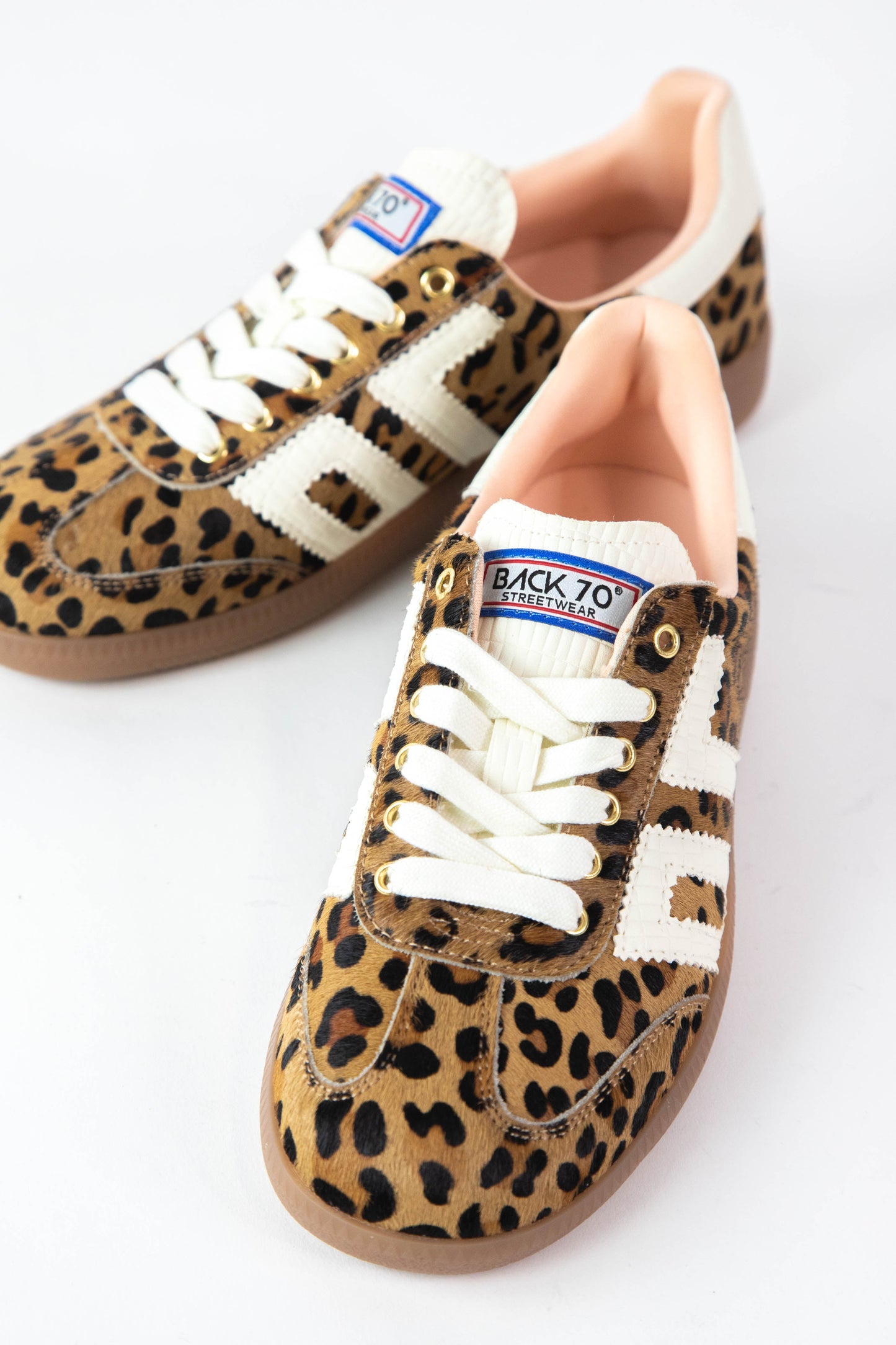 Cloud Vintage Style Sneaker, Leopard Camel White | Back 70