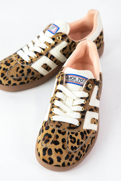 Cloud Vintage Style Sneaker, Leopard Camel White | Back 70