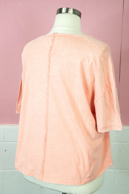  Ontario Oversized Tee, Peach | Extended Sizes