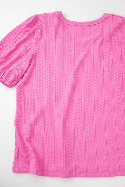  Ciara Cable Knit Top, Pink | Plus Size