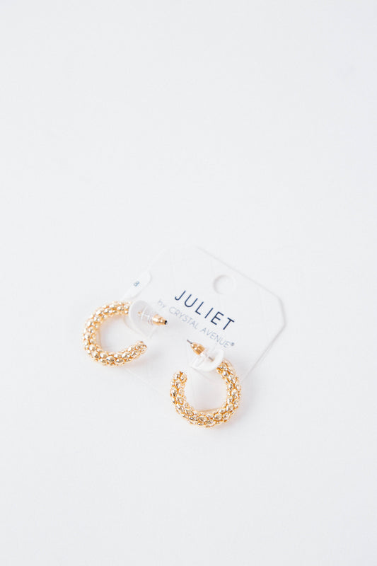  Popcorn Chain Hoop Earring, Gold
