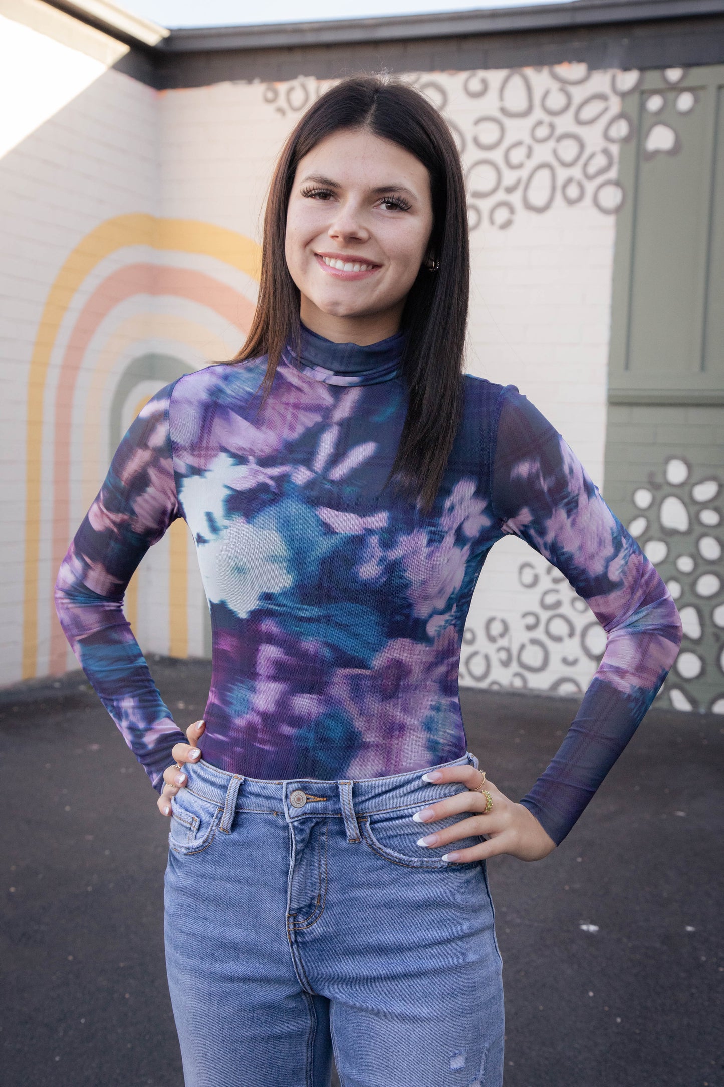  Fiona Mesh Top, Medieval Blue Midnight | Steve Madden