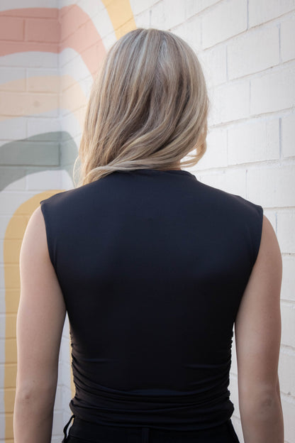  Yve Funnel Neck Top, Black | RD Style