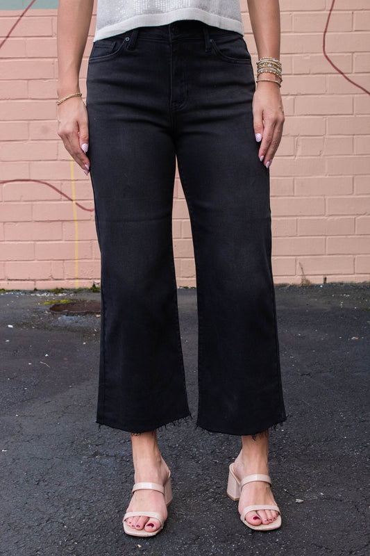  Sierra Almost Crop Jeans, Washed Black