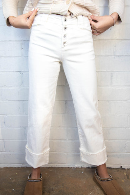  Luna Cuffed Denim Pant, Bleached White | Sanctuary