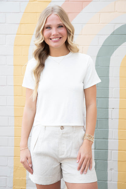  Caravan Cuffed Short, Flax | Sanctuary