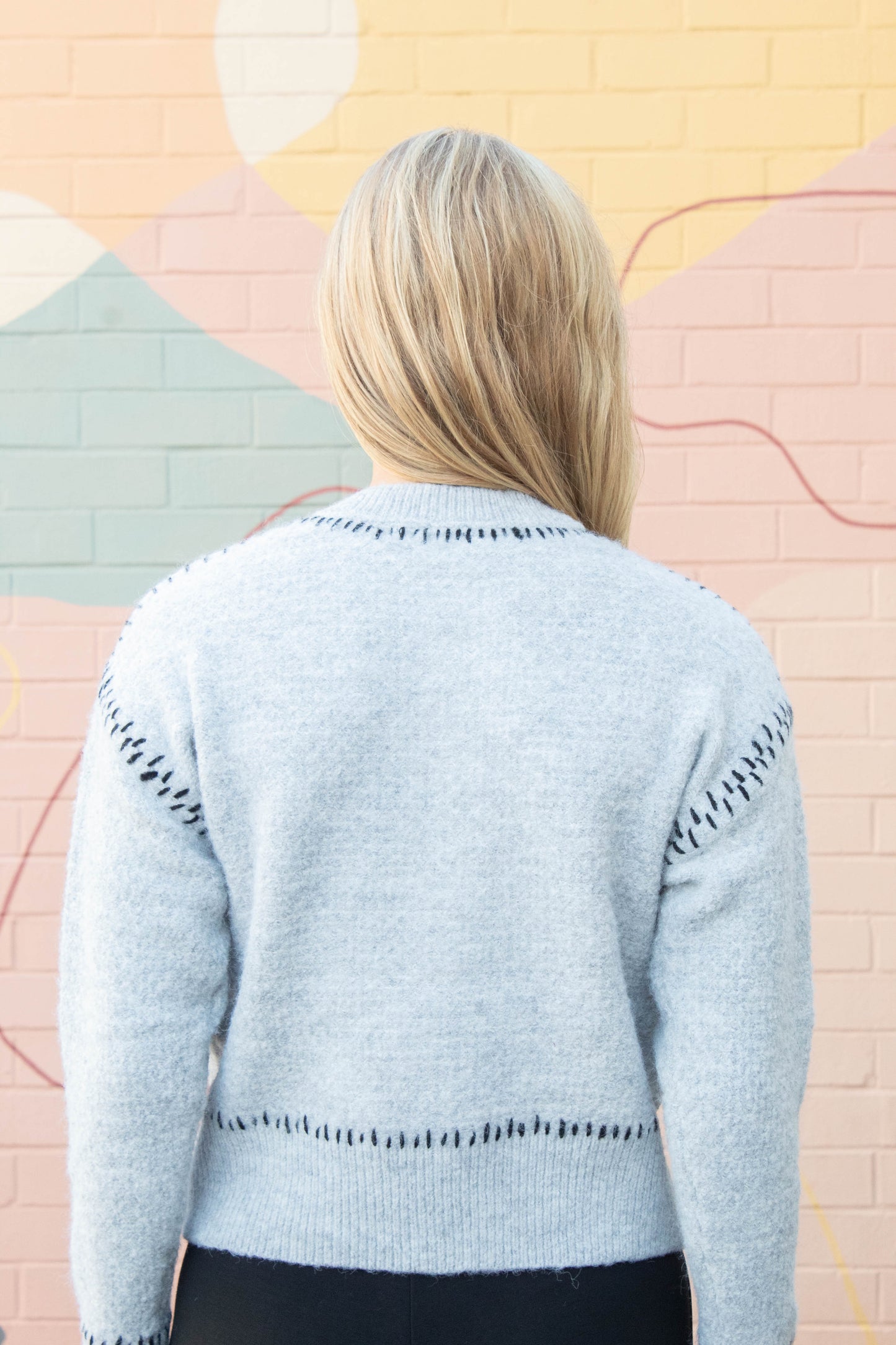  Lottie Stitch Detail Cardigan, Grey | RD Style