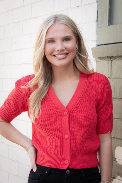 Janae Cardigan, Dark Red | Steve Madden