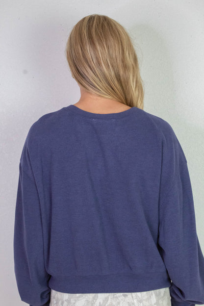  Kinsley Soft Ribbed Sweatshirt, Dusty Indigo