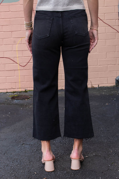  Sierra Almost Crop Jeans, Washed Black