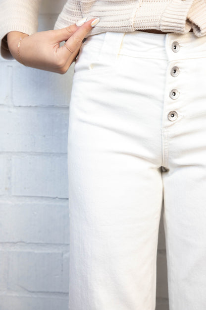  Luna Cuffed Denim Pant, Bleached White | Sanctuary