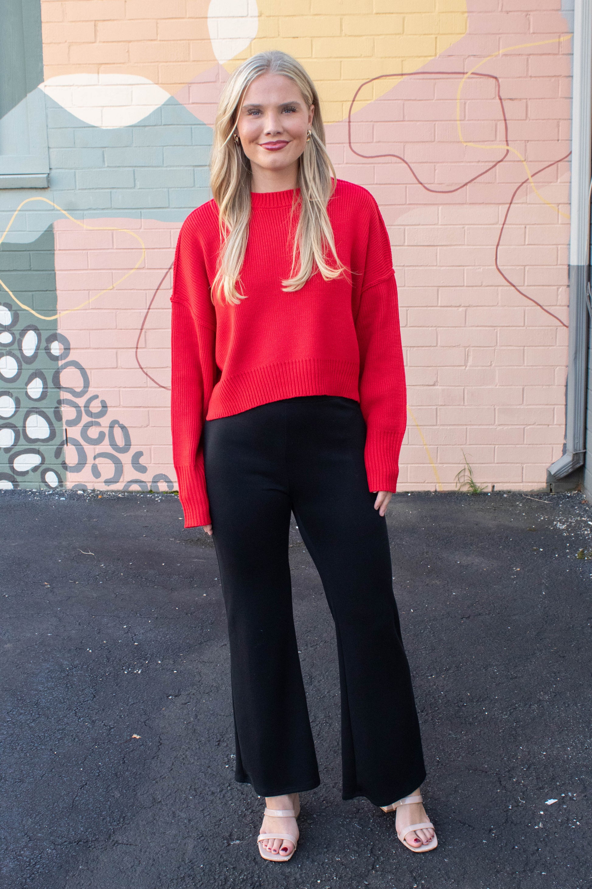  Hustle Knit Wide Leg Pants, Black | Sadie & Sage