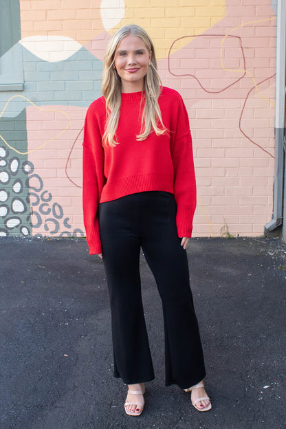  Hustle Knit Wide Leg Pants, Black | Sadie & Sage