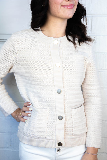  Rae Pointelle Knitted Jacket, Oat | Sanctuary