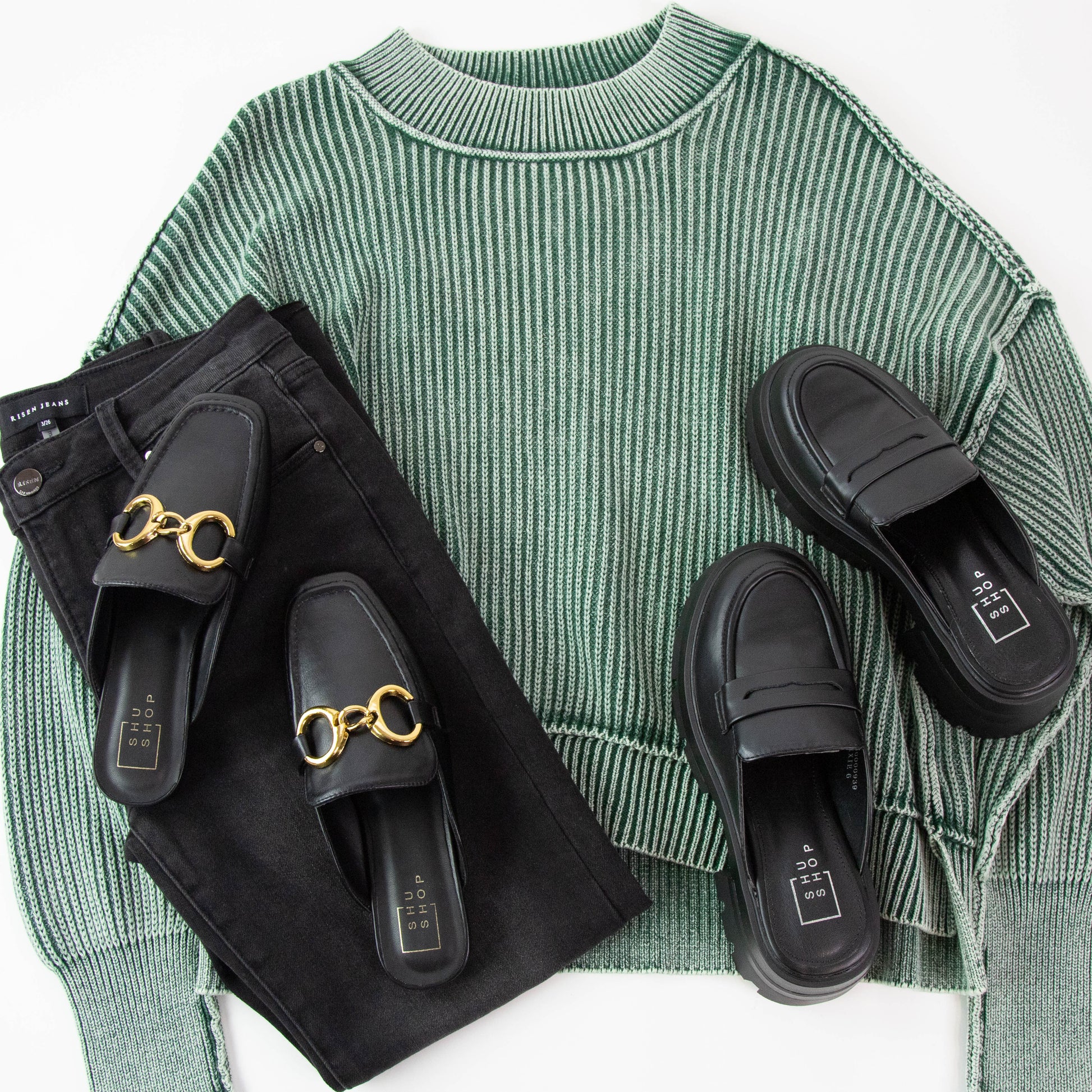  Trixie Loafer Mule, Black | ShuShop