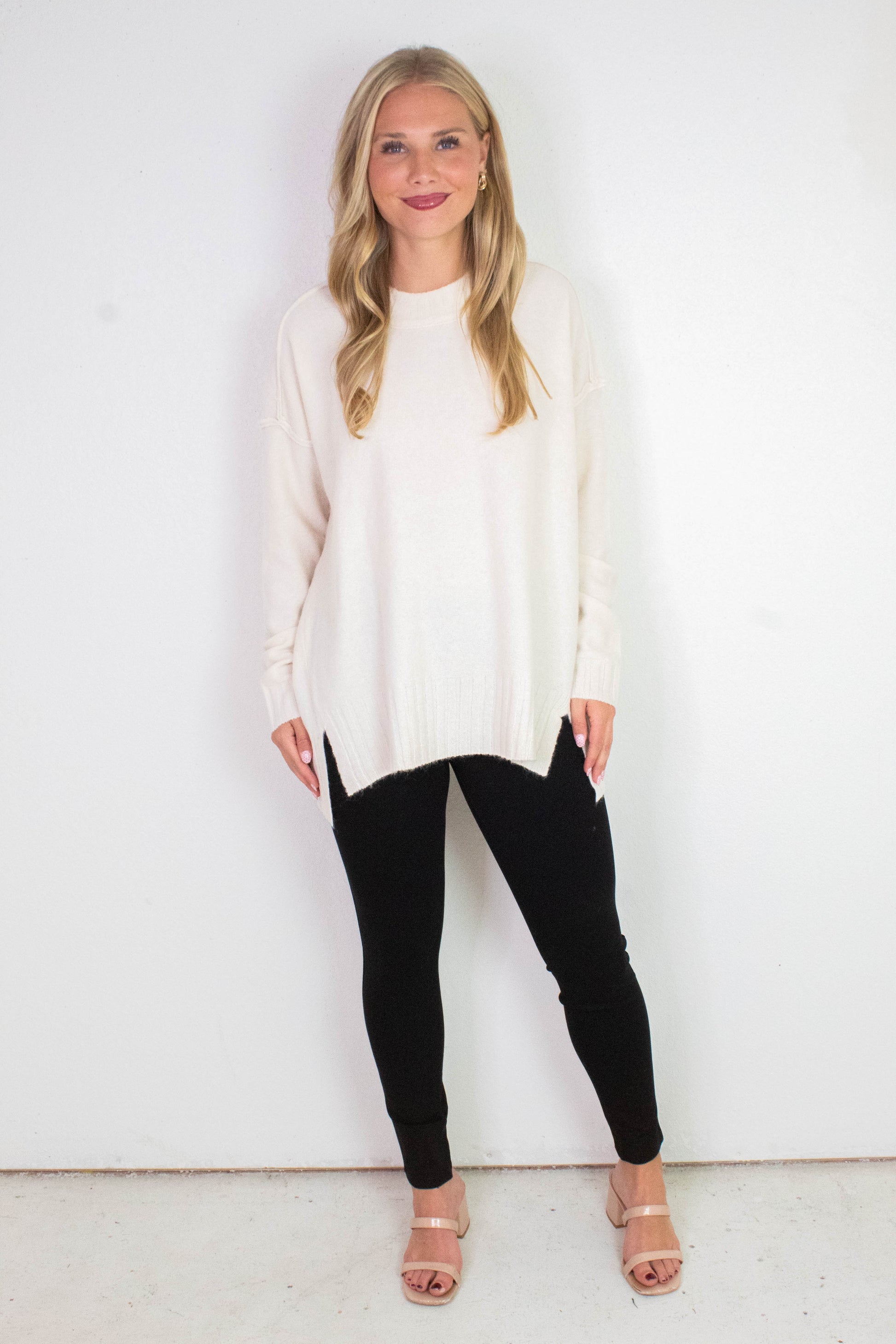  Oakleigh Relaxed Fit Sweater, Whip Cream