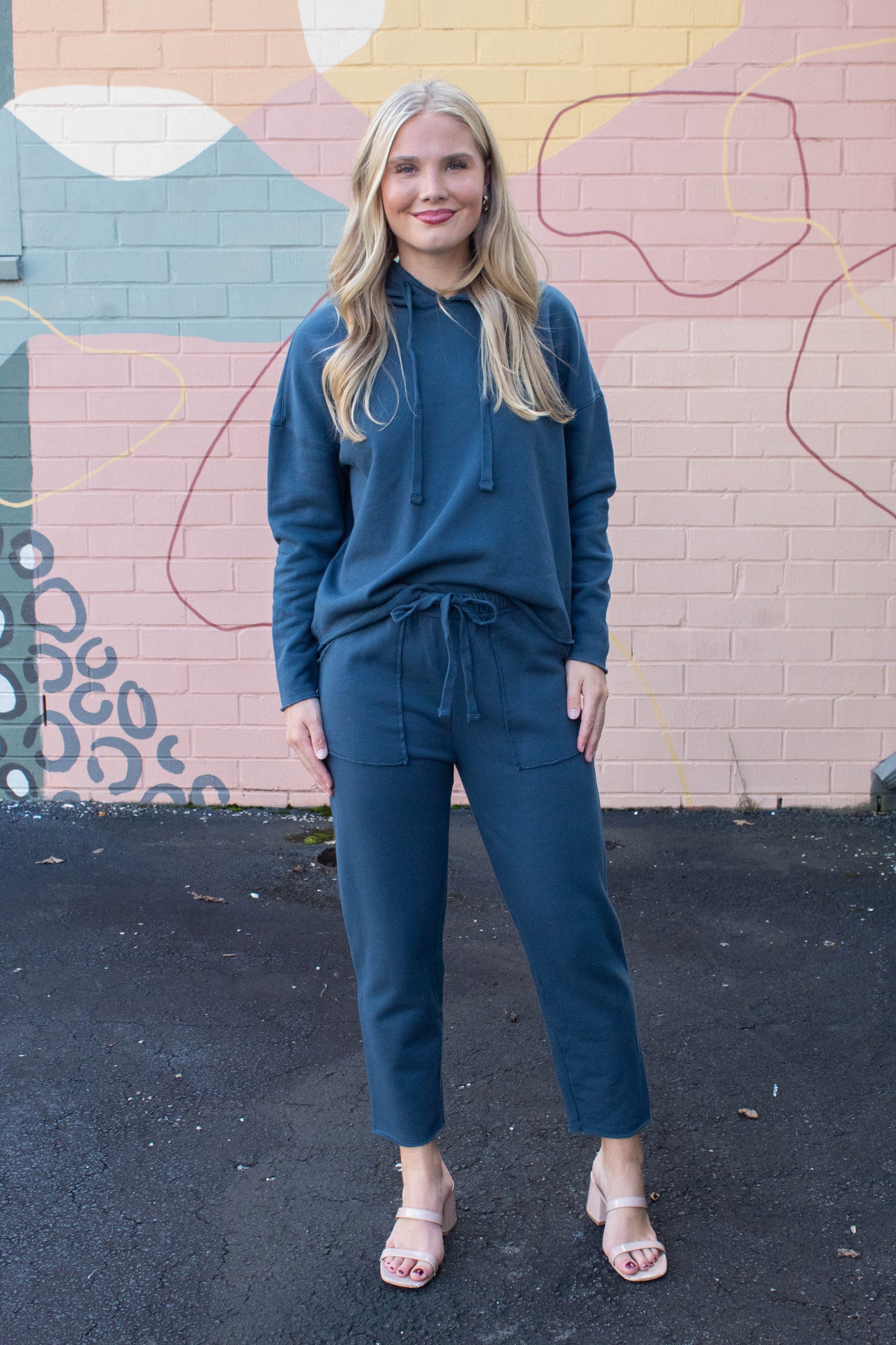  Myla Everyday Raw Edge Hoodie, Midnight Navy
