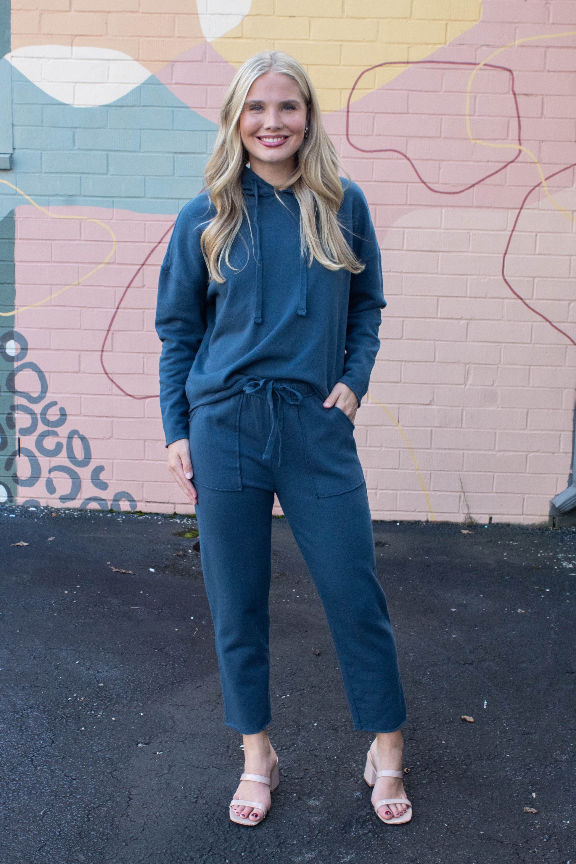  Myla Everyday Raw Edge Hoodie, Midnight Navy