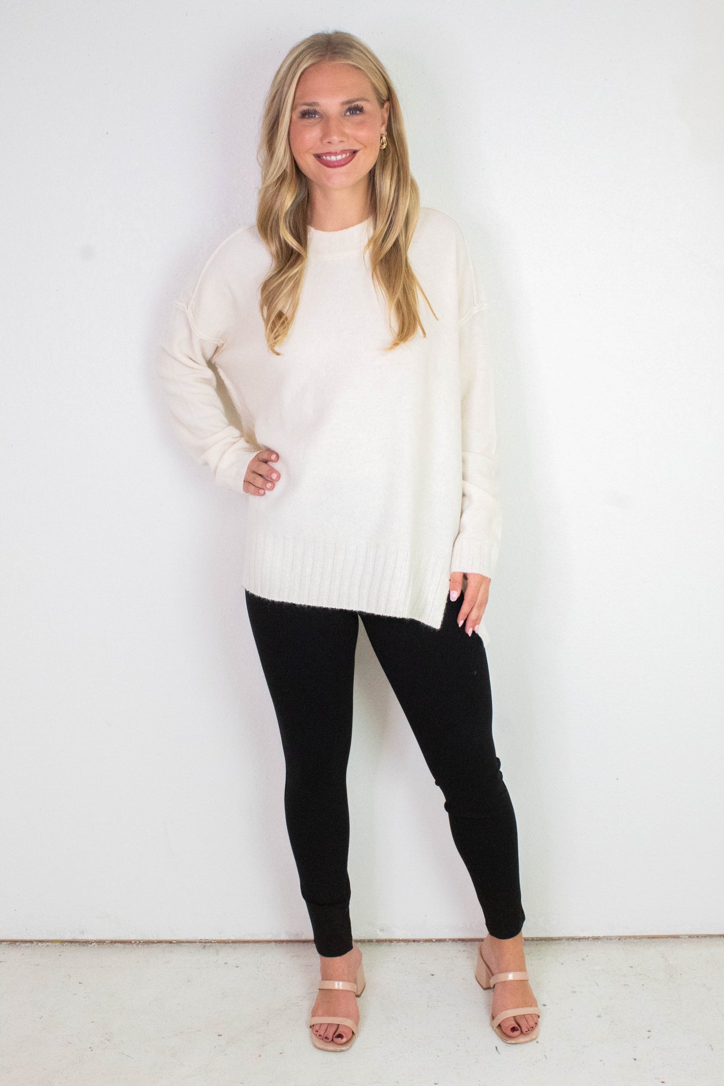  Oakleigh Relaxed Fit Sweater, Whip Cream
