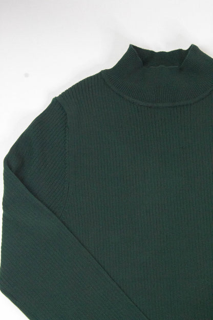  Bella High Neck Ribbed Bodysuit, Hunter Green