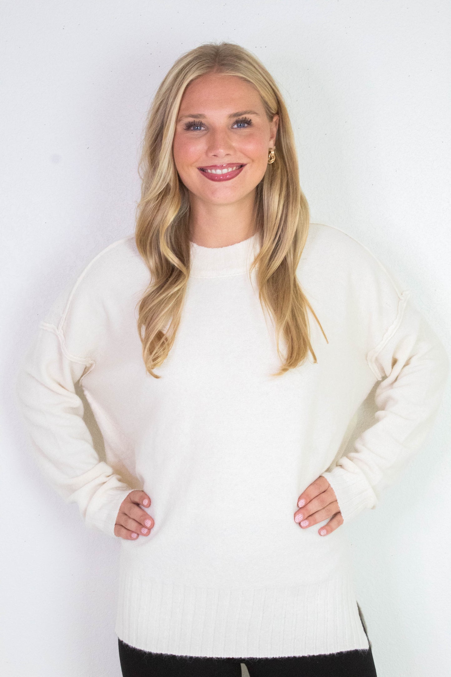  Oakleigh Relaxed Fit Sweater, Whip Cream