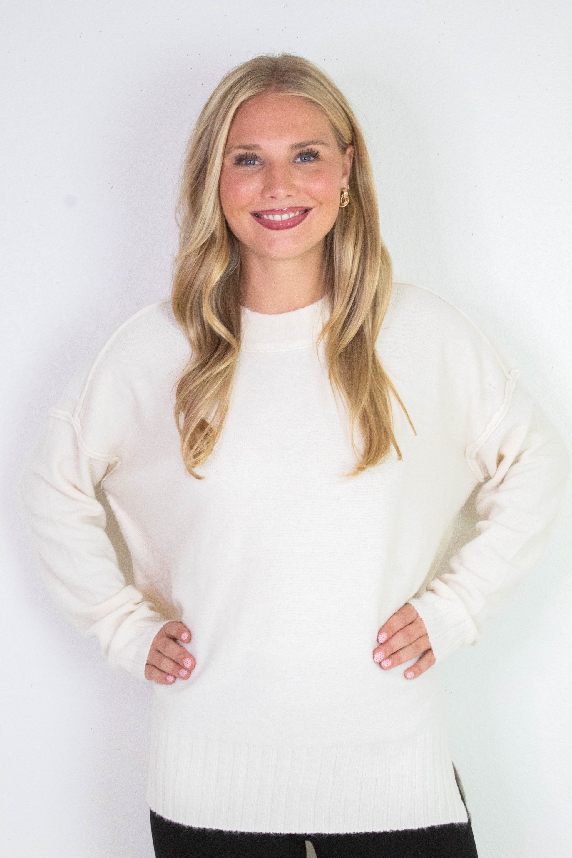  Oakleigh Relaxed Fit Sweater, Whip Cream