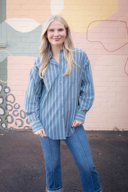  Cordelia Striped Shirt, Olive