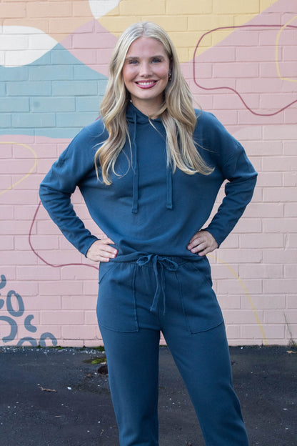  Myla Everyday Raw Edge Hoodie, Midnight Navy