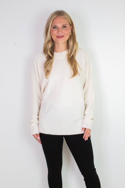  Oakleigh Relaxed Fit Sweater, Whip Cream