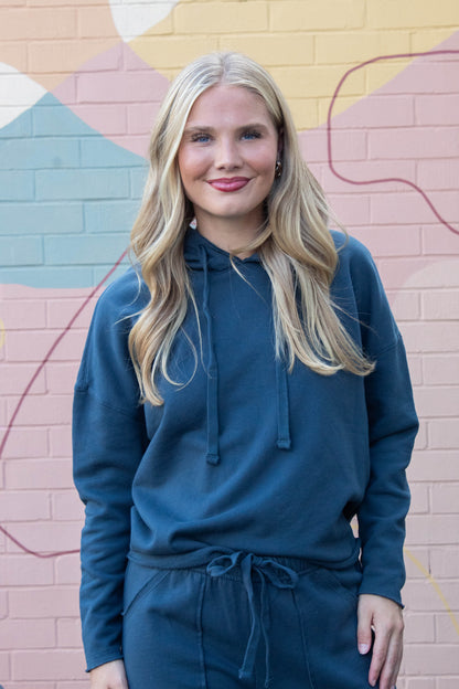  Myla Everyday Raw Edge Hoodie, Midnight Navy