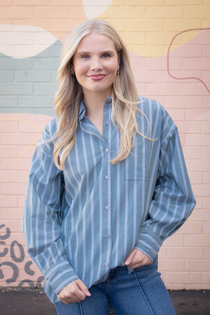  Cordelia Striped Shirt, Olive