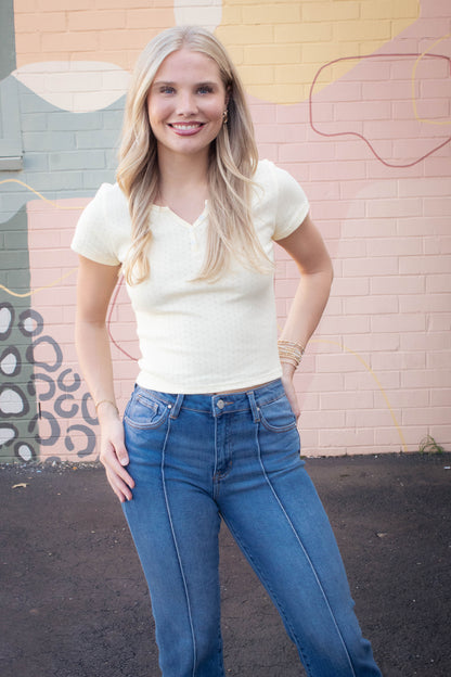  Melba Straight Wide Cuffed Jeans, Medium