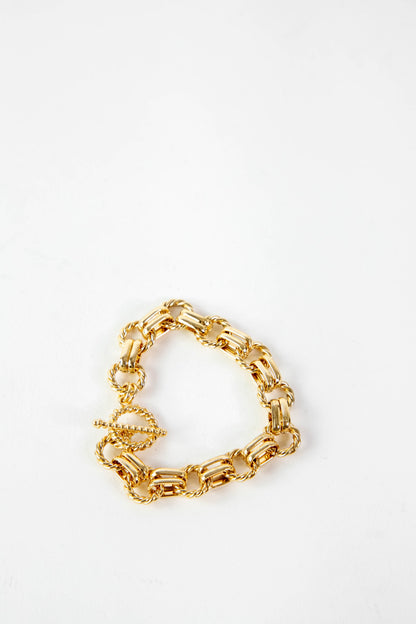  Cosette Twisted Toggle Bracelet, Gold
