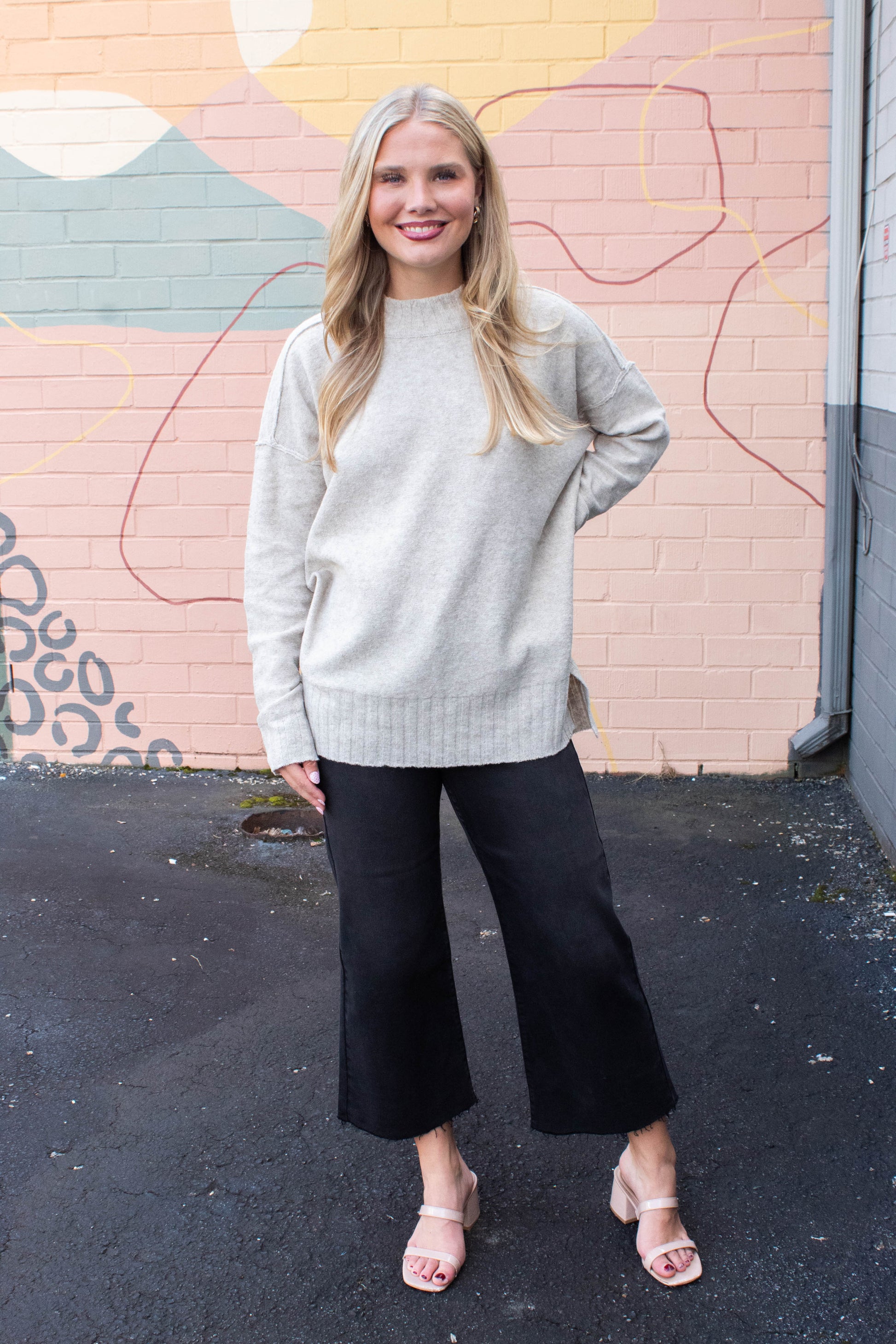  Oakleigh Relaxed Fit Sweater, Light Taupe