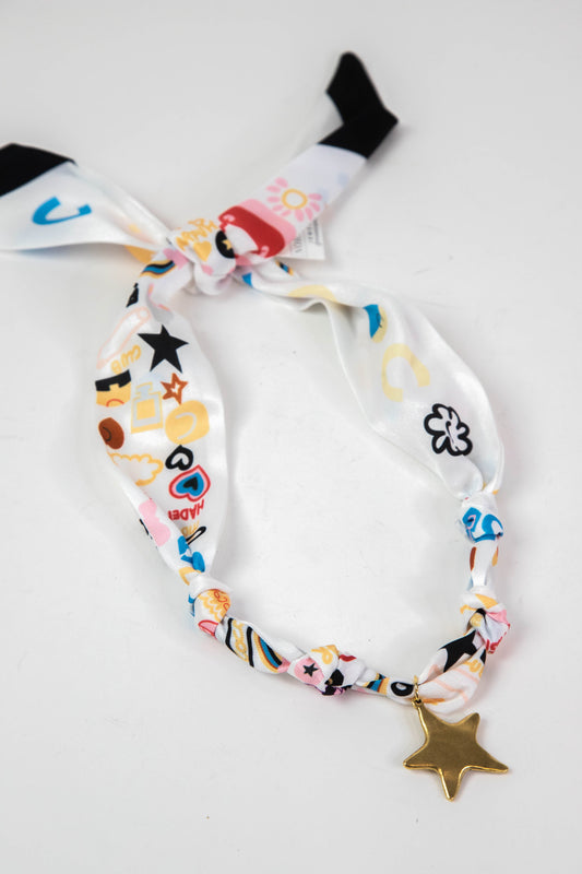  Felicity Artisan Star Scarf Necklace, White Multi | Nora James Jewelry