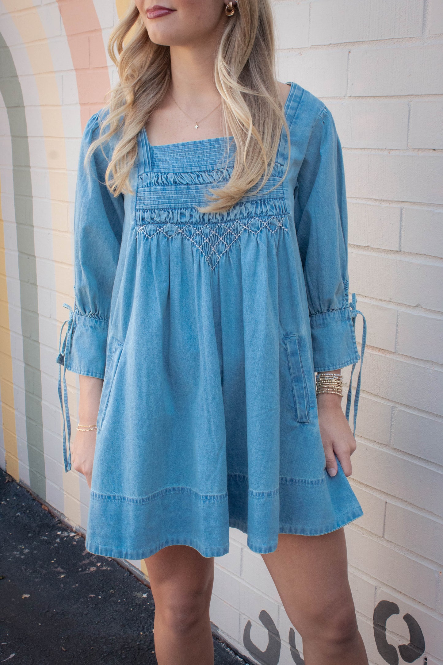  Sonora Denim Mini Dress, Cornflower | Free People