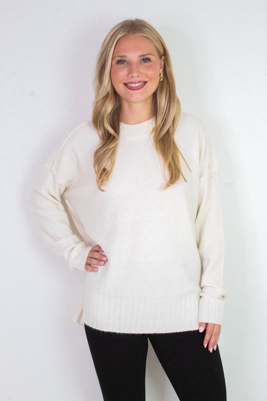  Oakleigh Relaxed Fit Sweater, Whip Cream