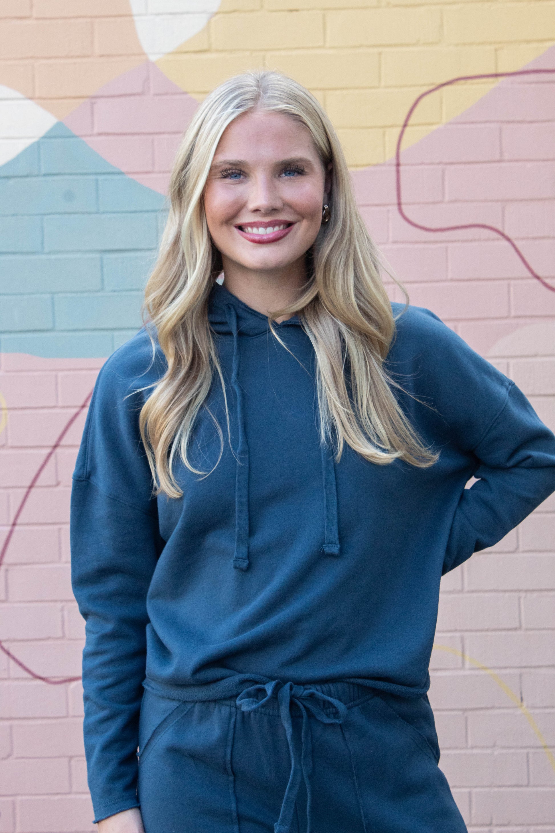  Myla Everyday Raw Edge Hoodie, Midnight Navy