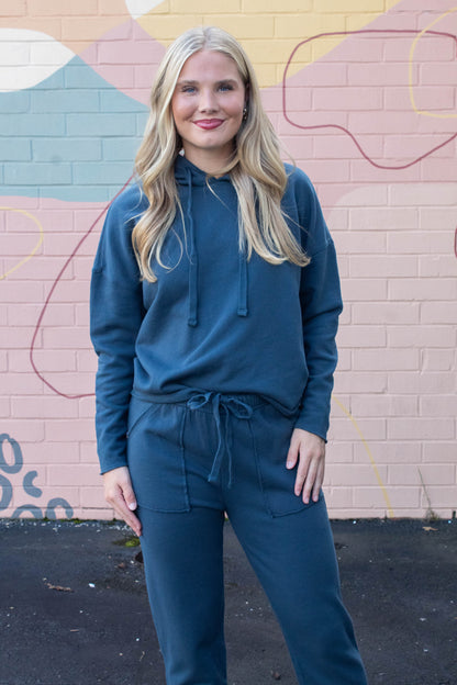  Myla Everyday Raw Edge Hoodie, Midnight Navy