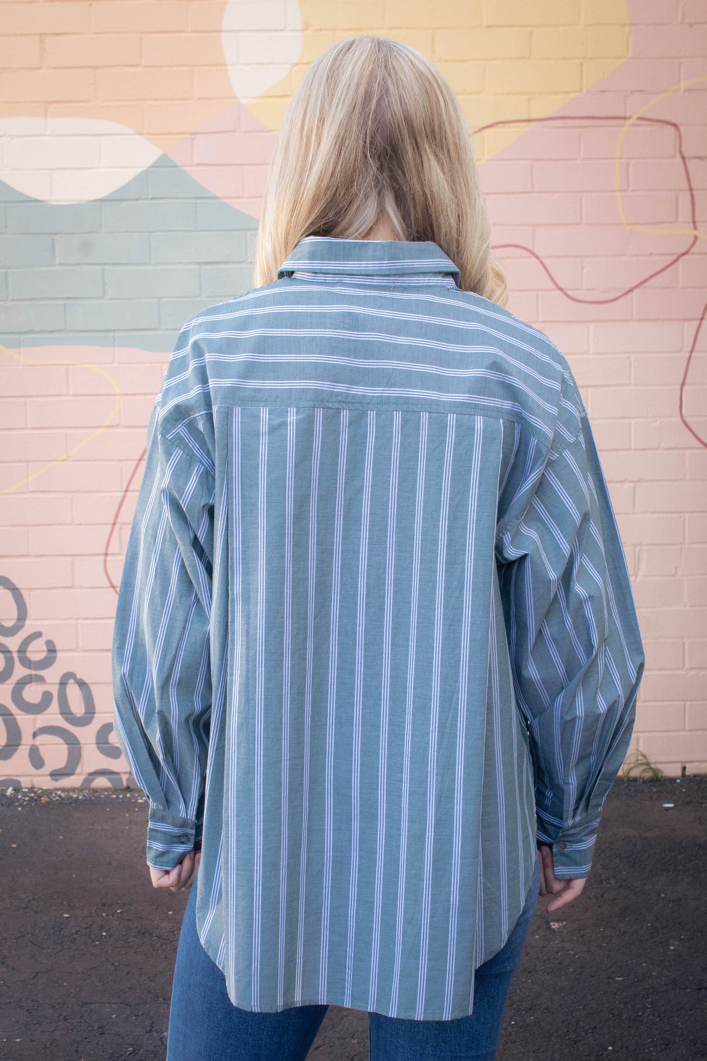  Cordelia Striped Shirt, Olive