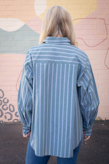  Cordelia Striped Shirt, Olive