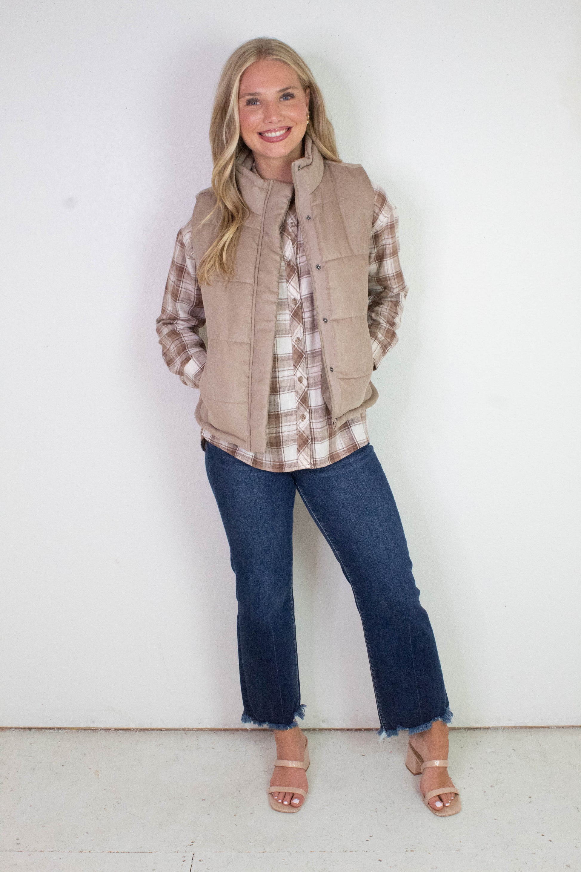 Be Cool Monroe Brown Plaid Flannel Shirt, Mocha