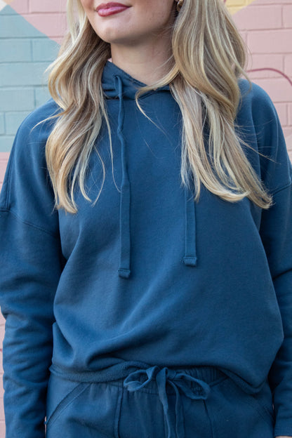  Myla Everyday Raw Edge Hoodie, Midnight Navy