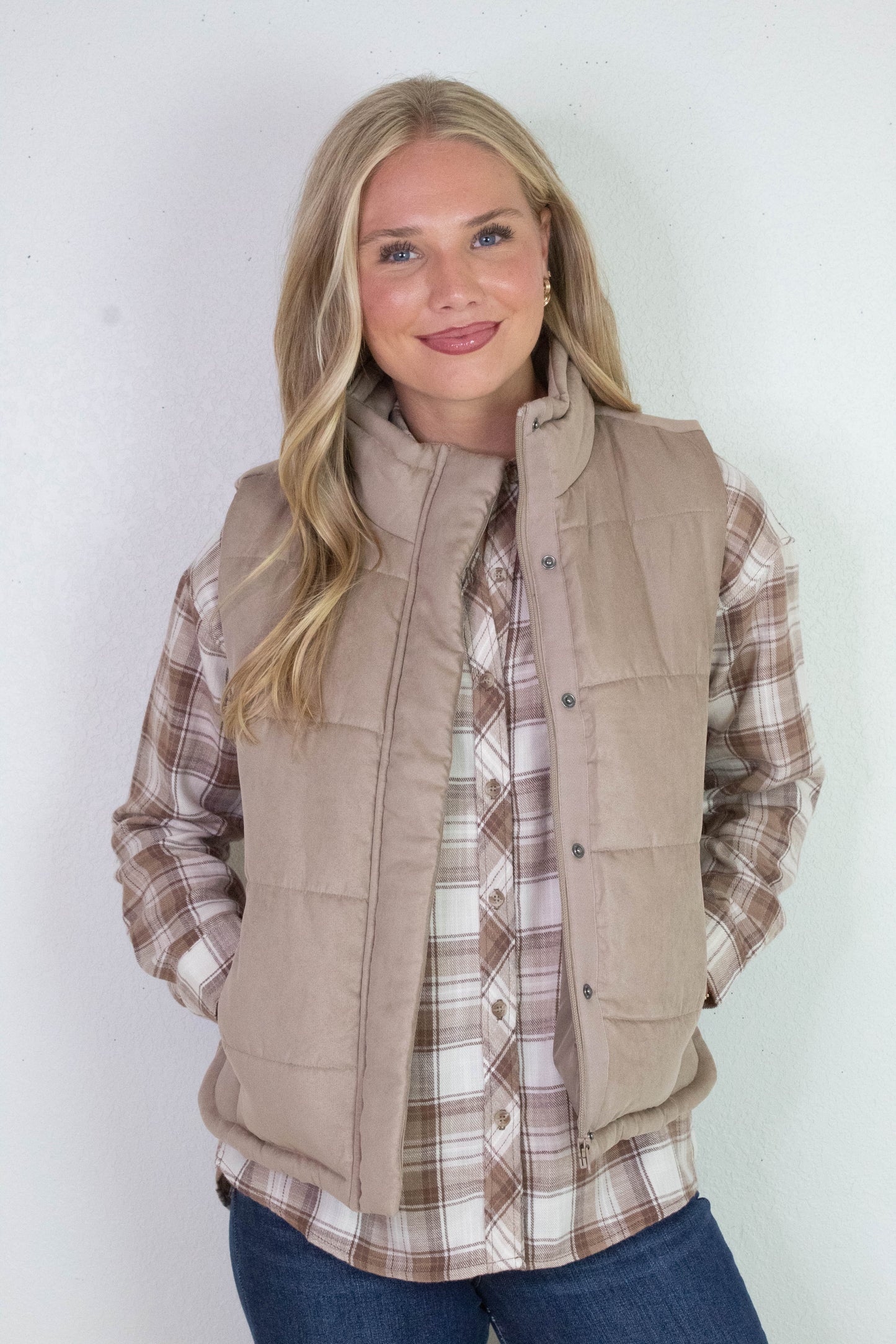 Be Cool Monroe Brown Plaid Flannel Shirt, Mocha